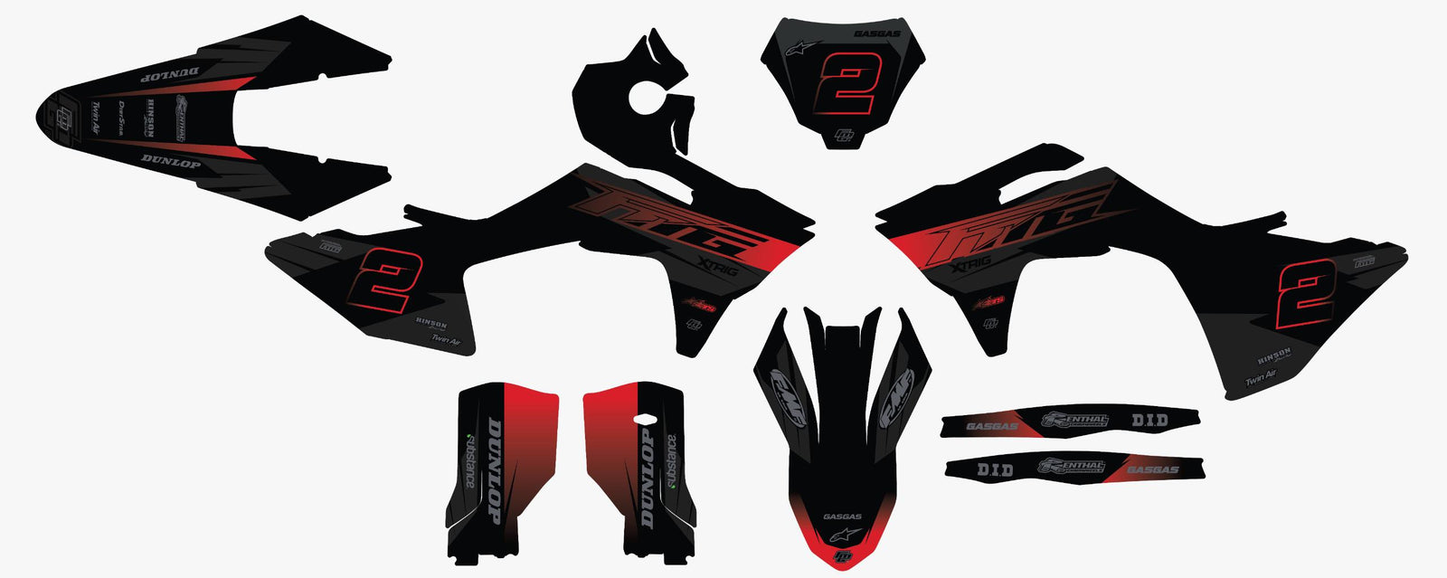 Gas Gas Black Stealth Graphics Kit