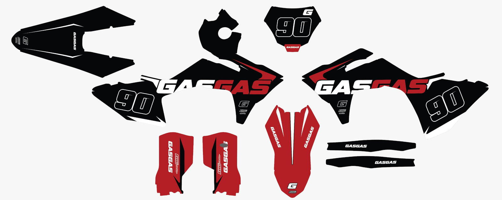 Gas Gas Carbon Strike Black Graphics Kit