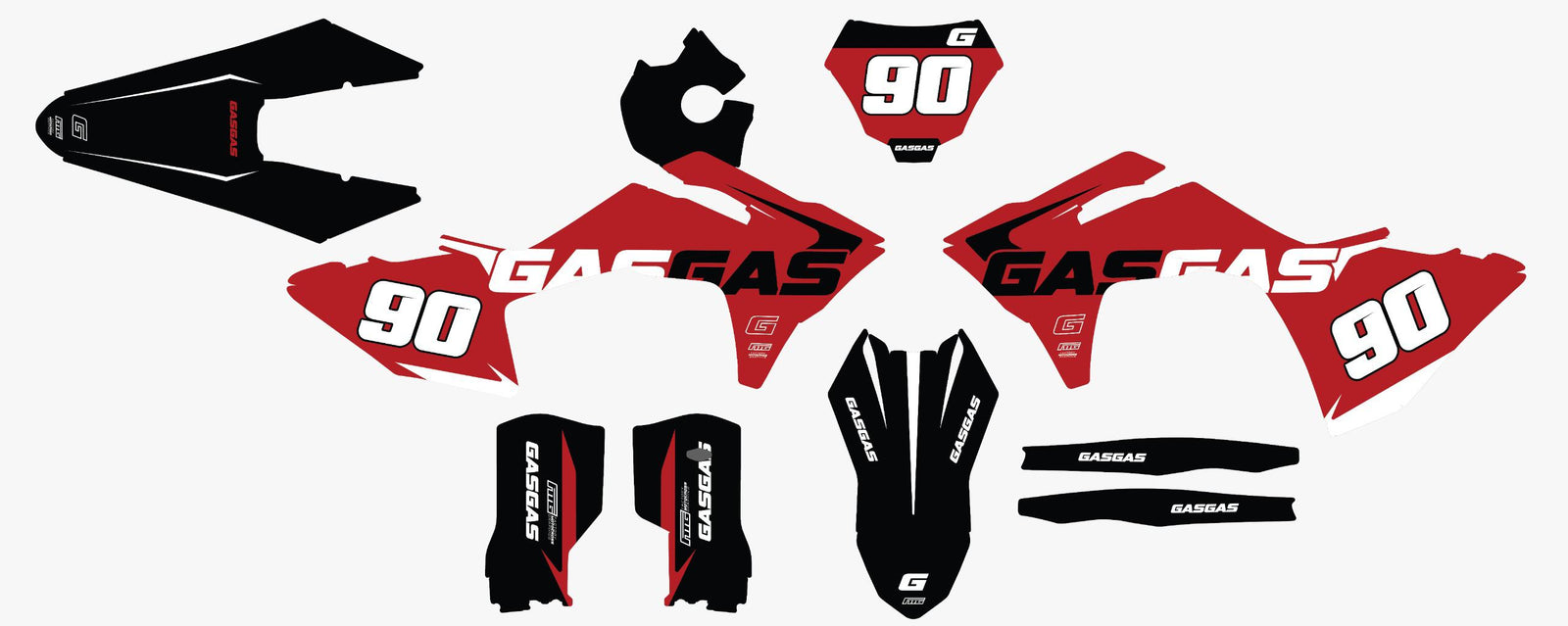 Gas Gas Carbon Strike Red Graphics Kit