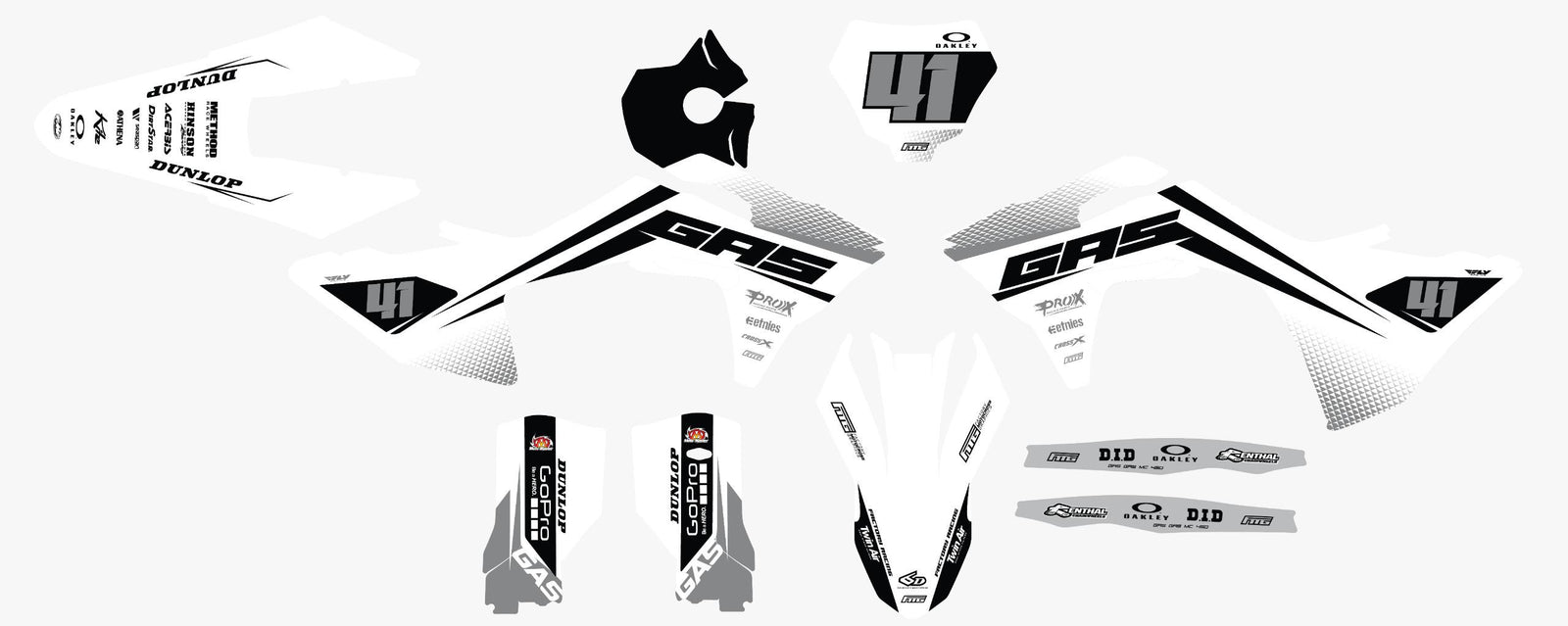 Gas Gas Tazer White Graphics Kit