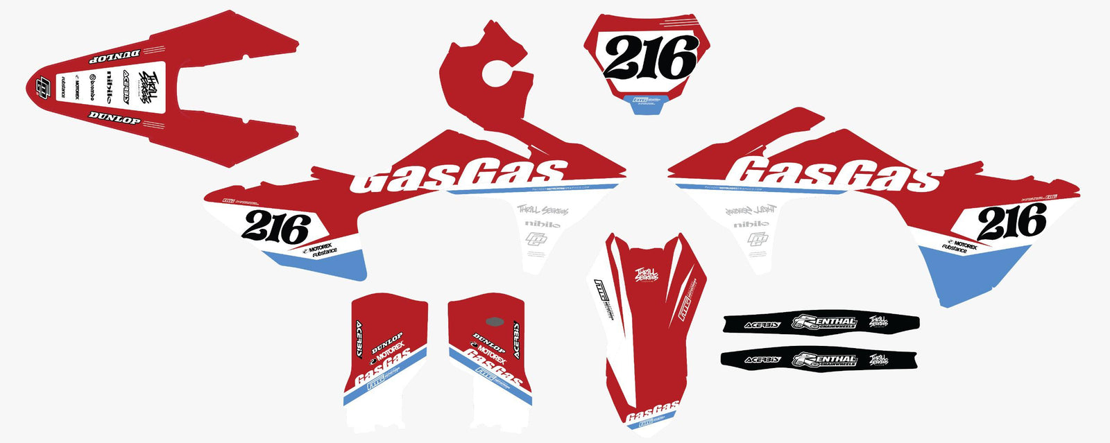Gas Gas Red Classic Graphics Kit