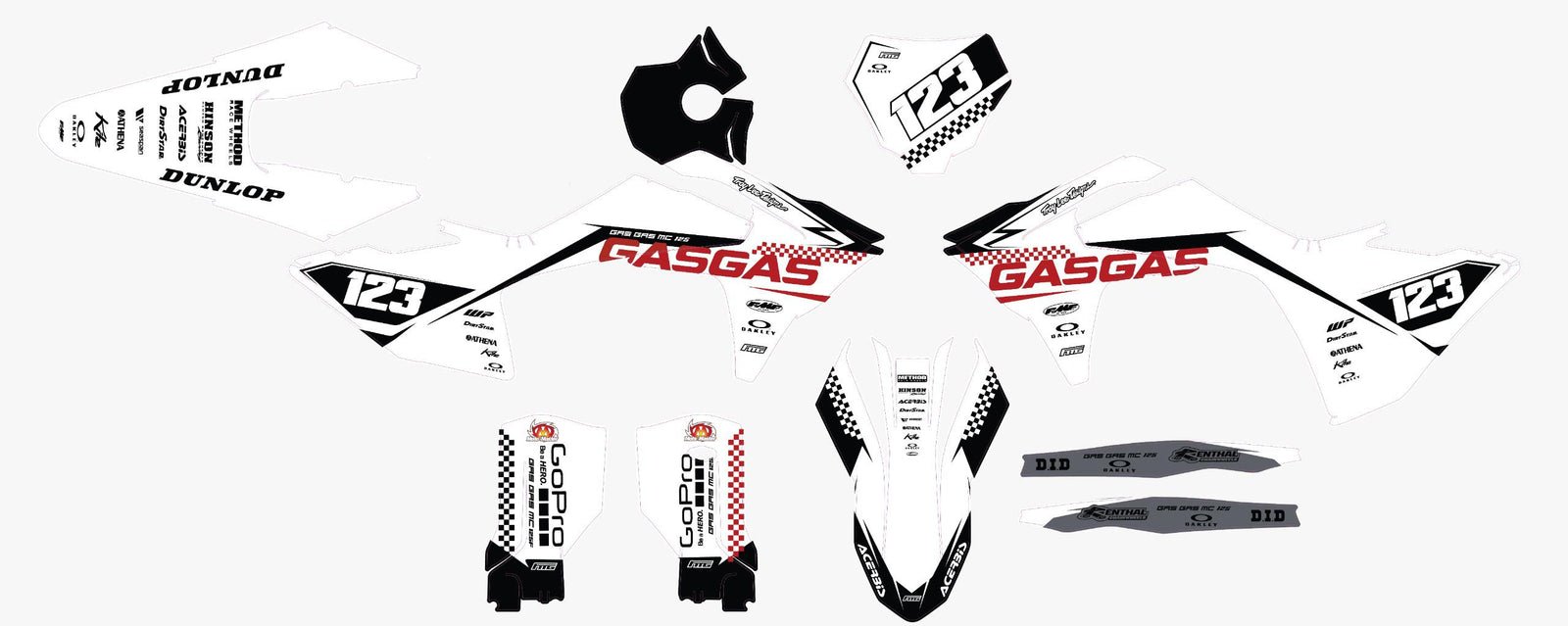 Gas Gas 2021 White Race Graphics Kit