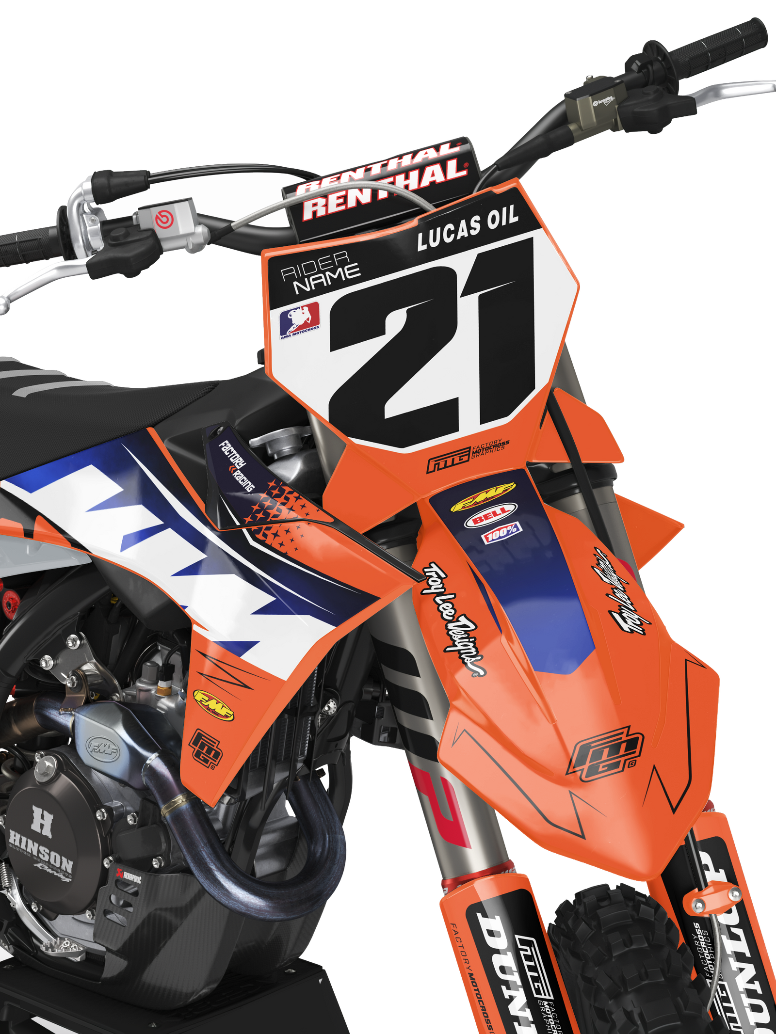 Fusible compatible avec le kit graphique orange KTM.
