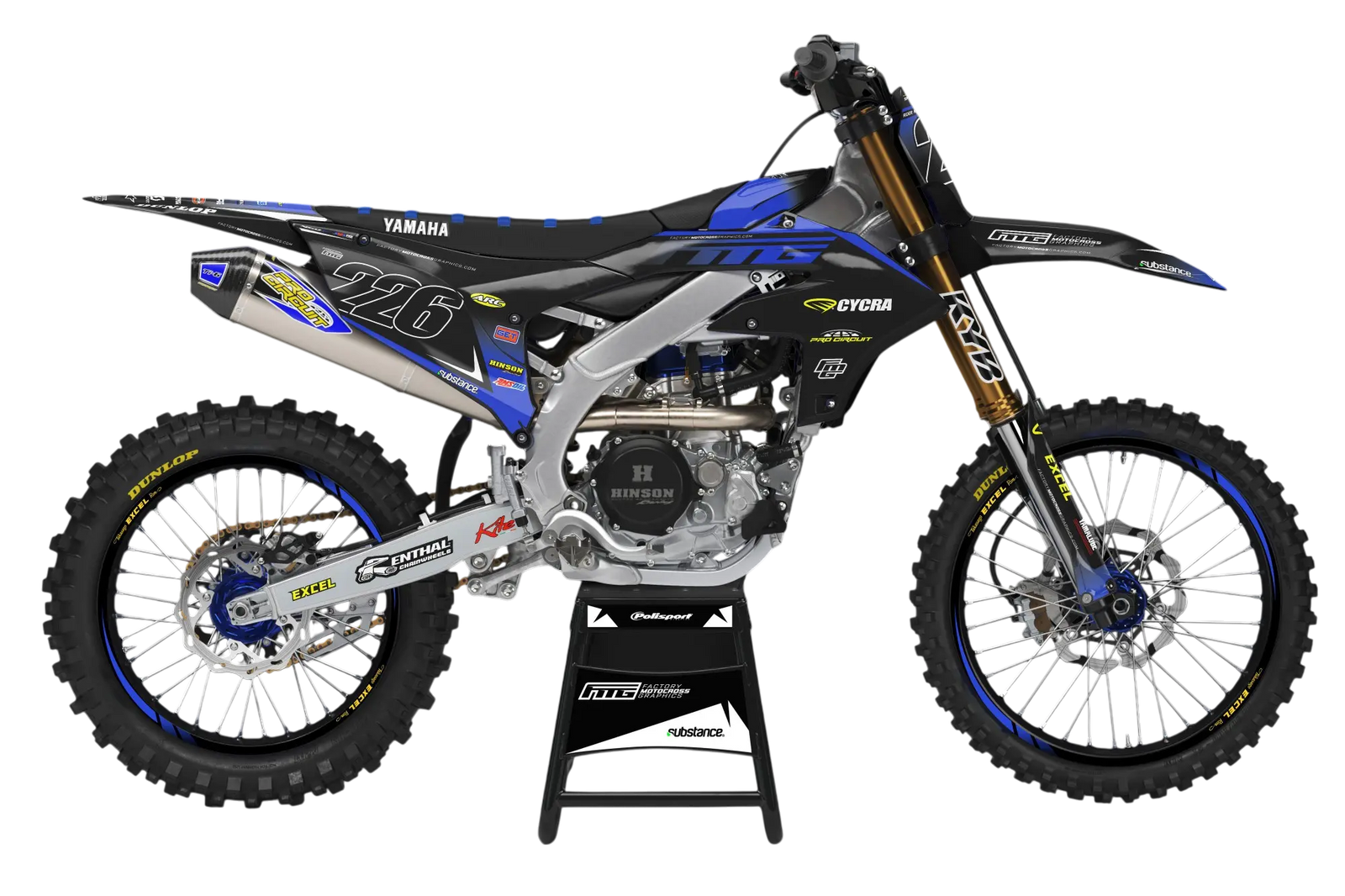 YAMAHA Team FMG Black Graphics Kit.