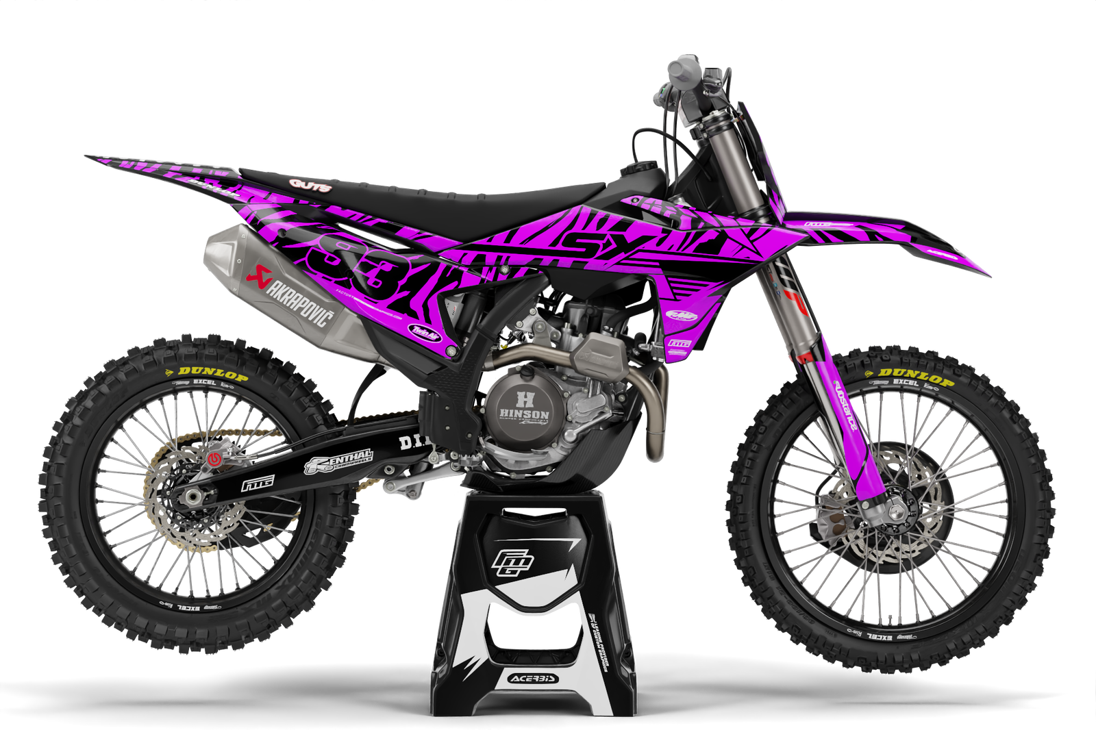 Past op KTM SX / SXF Paarse Camo Graphics Kit