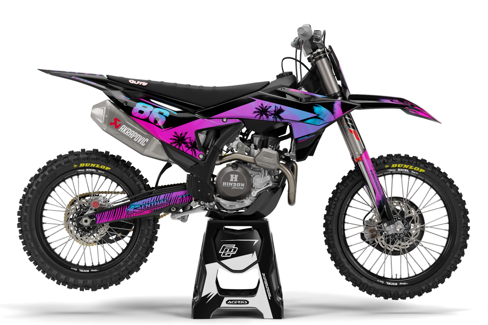 Past op KTM SX / SXF Black Palm Graphics Kit