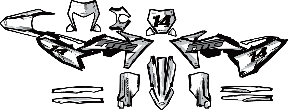 Fits KTM TOON BLACK & WHITE GRAPHICS KIT