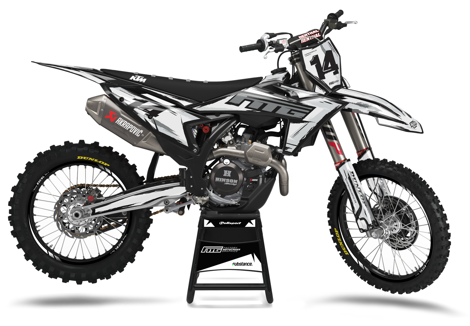 Fits KTM 2025 TOON BLACK & WHITE GRAPHICS KIT.