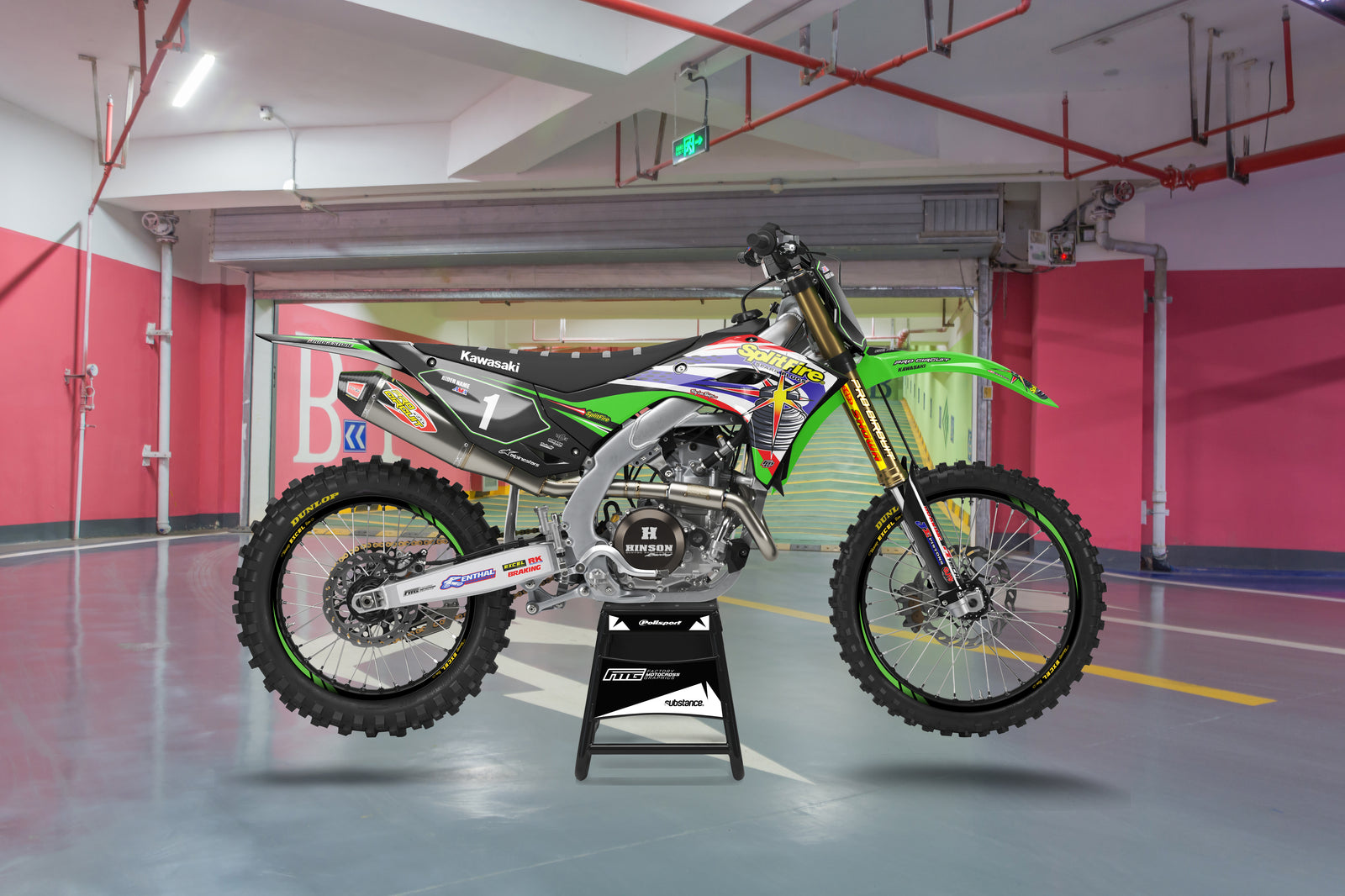 KAWASAKI Splitfire Team GRAPHICS Kit KX KLX KXF Factory Motocross Graphics