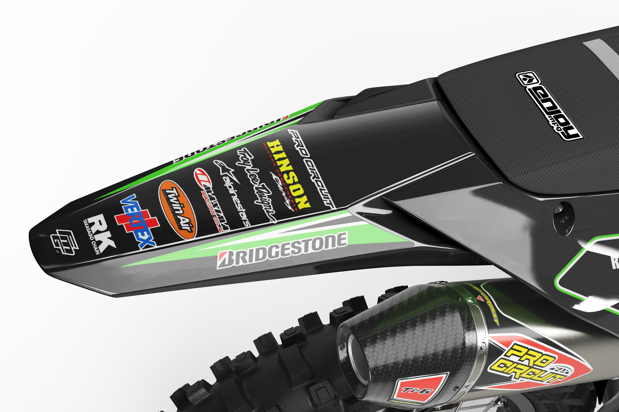 KAWASAKI Splitfire Team GRAPHICS Kit KX KLX KXF Factory Motocross Graphics