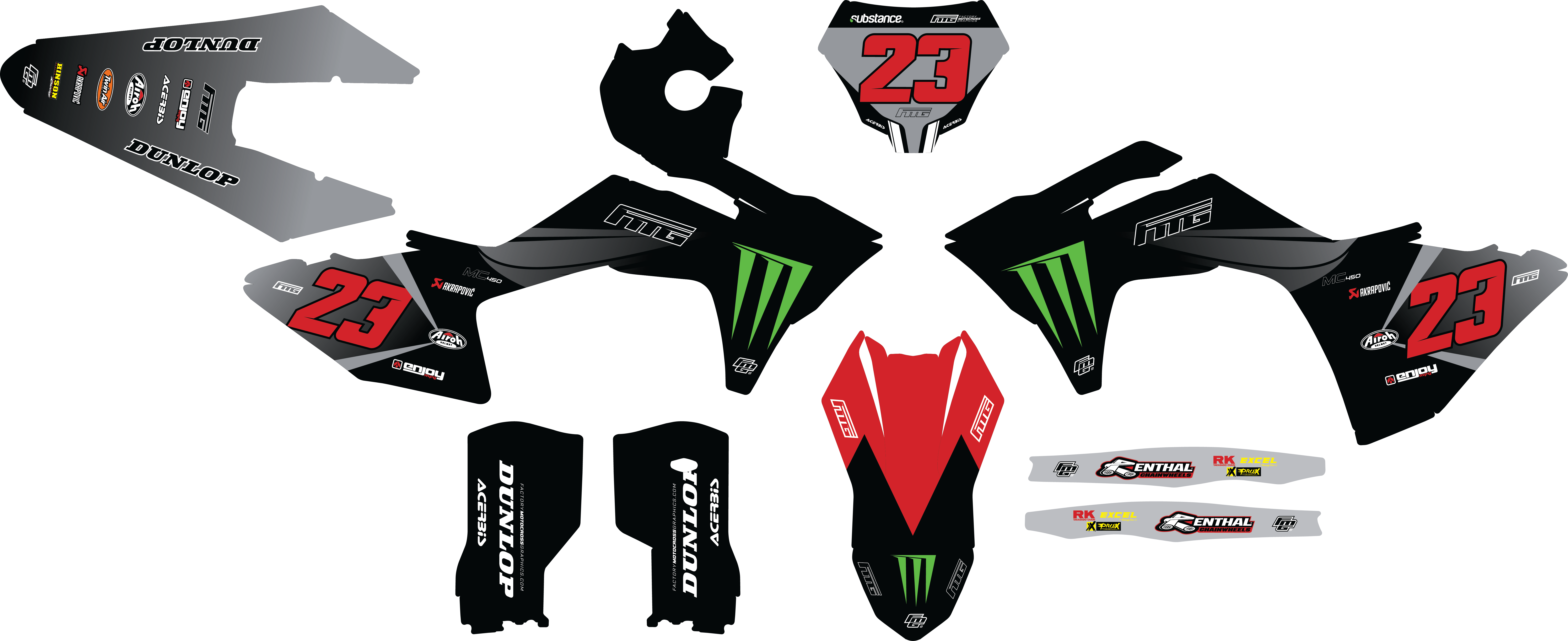 Gas Gas 2025 FMG Factory EDITION  GRAPHICS KIT. Mc EC EX FACTORY MOTOCROSS GRAPHICS