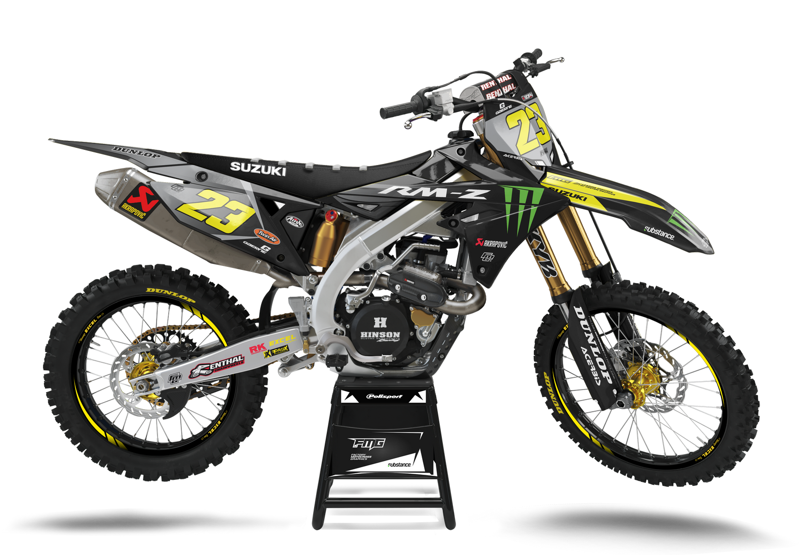 SUZUKI 2025 FMG FACTORY EDITION GRAPHICS KIT.RM RMZ RMX DRZ FACTORY MOTOCROSS GRAPHICS