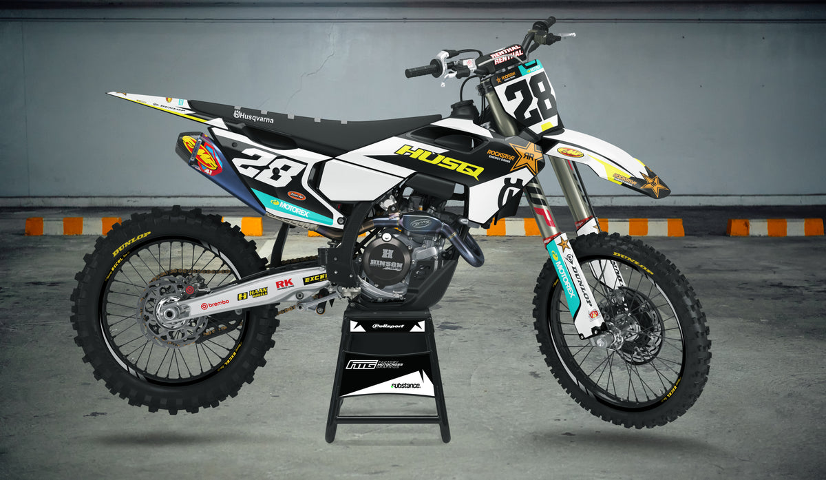 HUSOVARNA TC FC TE FE TX Rockstar 25 FACTORY GRAPHICS KIT FACTORY MOTOCROSS GRAPHICS