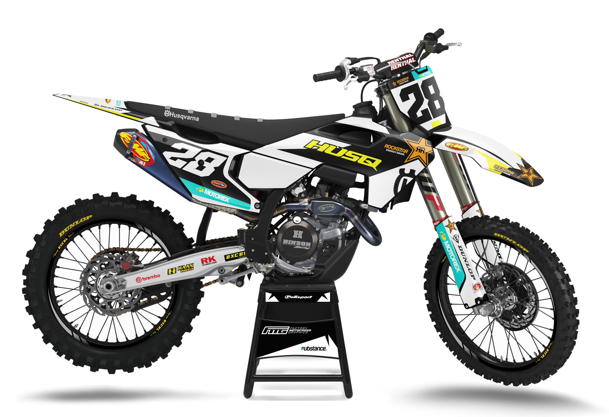 HUSOVARNA TC FC TE FE TX Rockstar 25 FACTORY GRAPHICS KIT FACTORY MOTOCROSS GRAPHICS