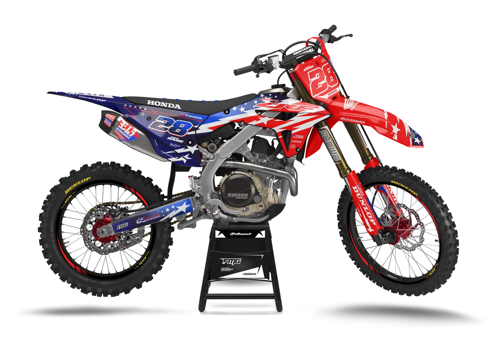 Honda CRF/CR USA Flag Graphics Kit