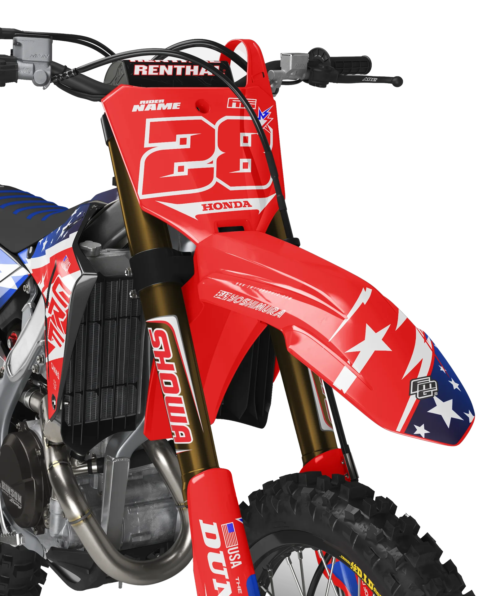 Honda CRF/CR 2025 USA Flag Graphics Kit