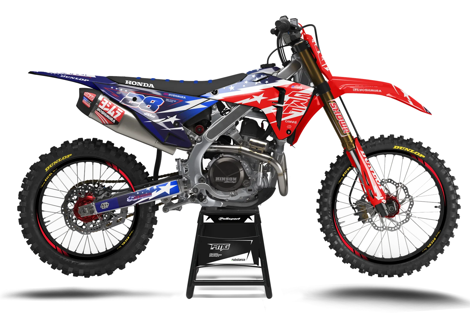 Honda CRF/CR USA Flag Graphics Kit