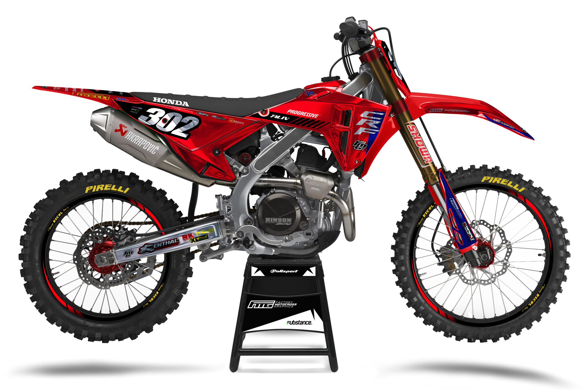 PROGRESSIVE HONDA CHROME PIRELLI EDITION GRAPHICS KIT.