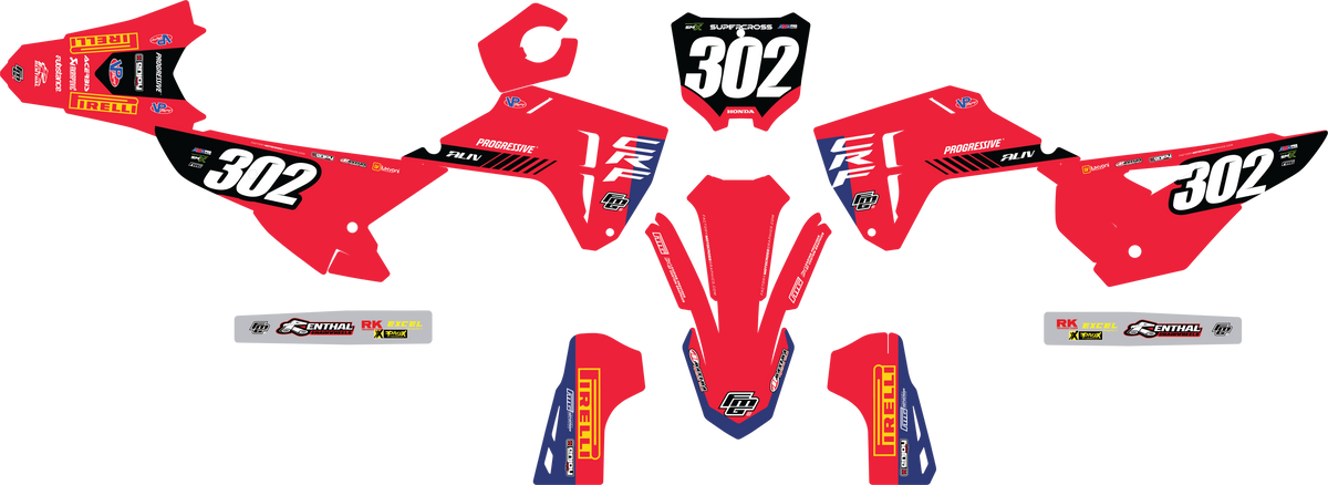 PROGRESSIVE HONDA CHROME PIRELLI EDITION GRAPHICS KIT.