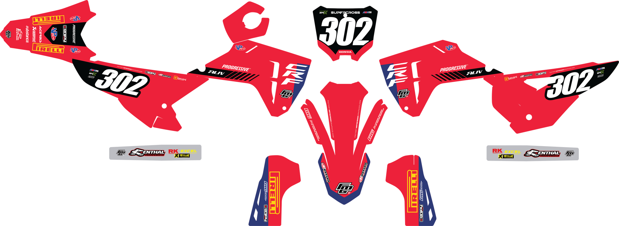 PROGRESSIVE HONDA CHROME PIRELLI EDITION GRAPHICS KIT.