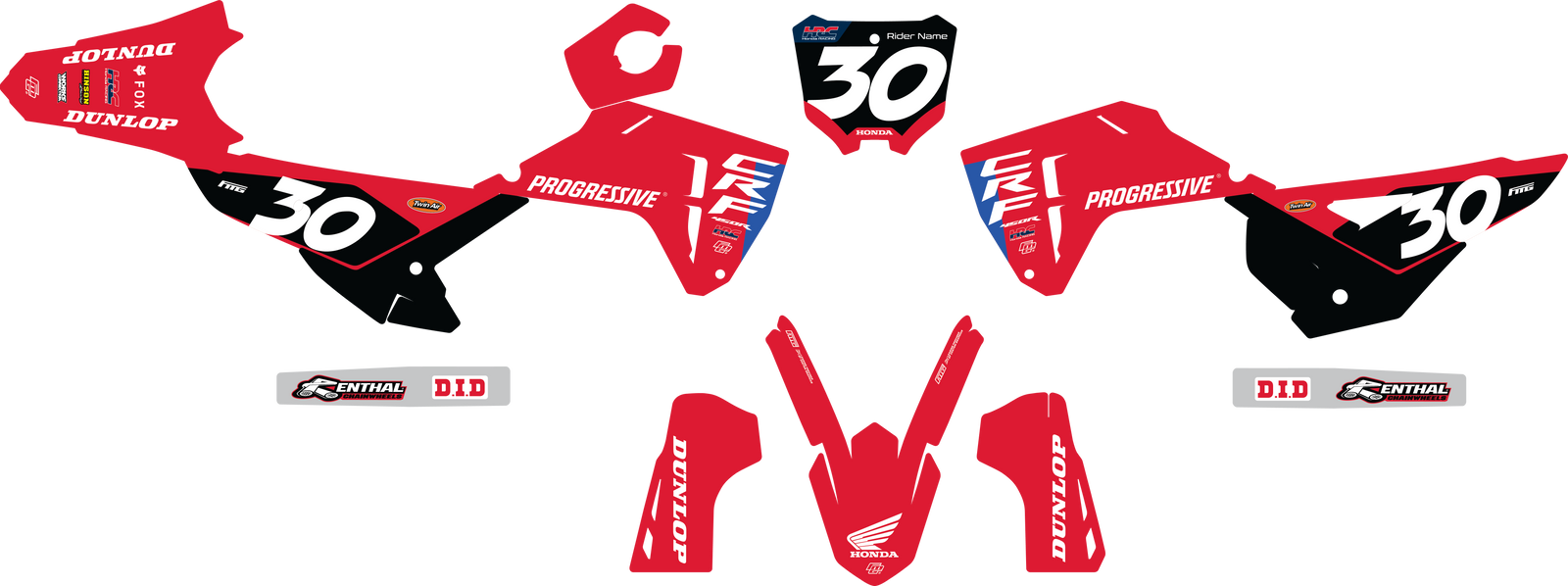 Progressive Honda Chrome CRF/CR Graphics Kit