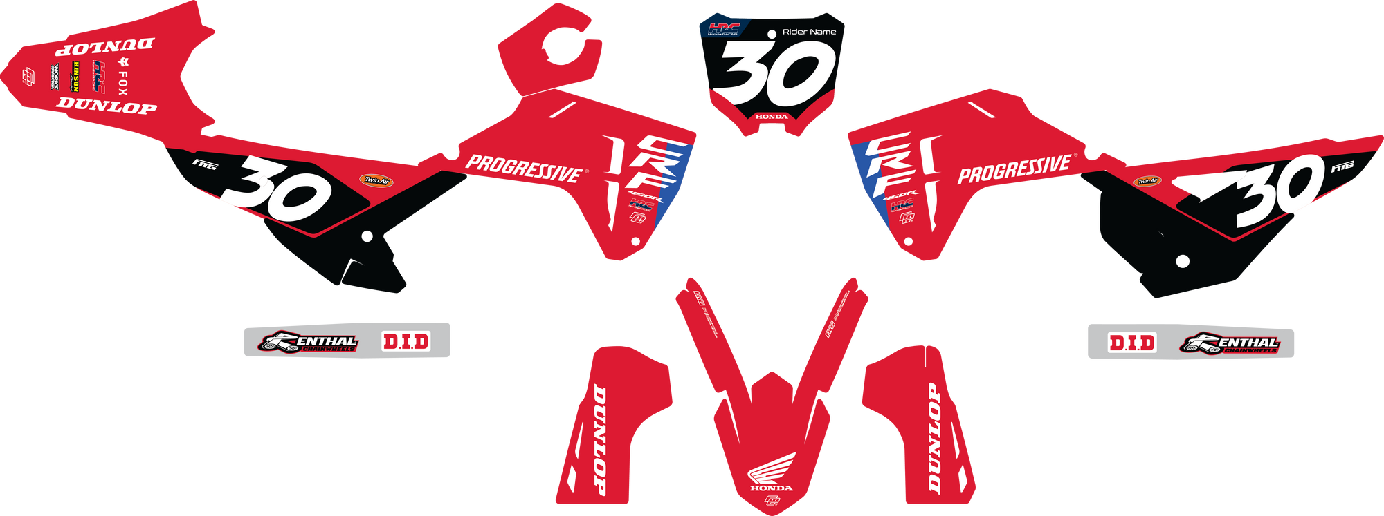Progressive Honda Chrome CRF/CR Graphics Kit