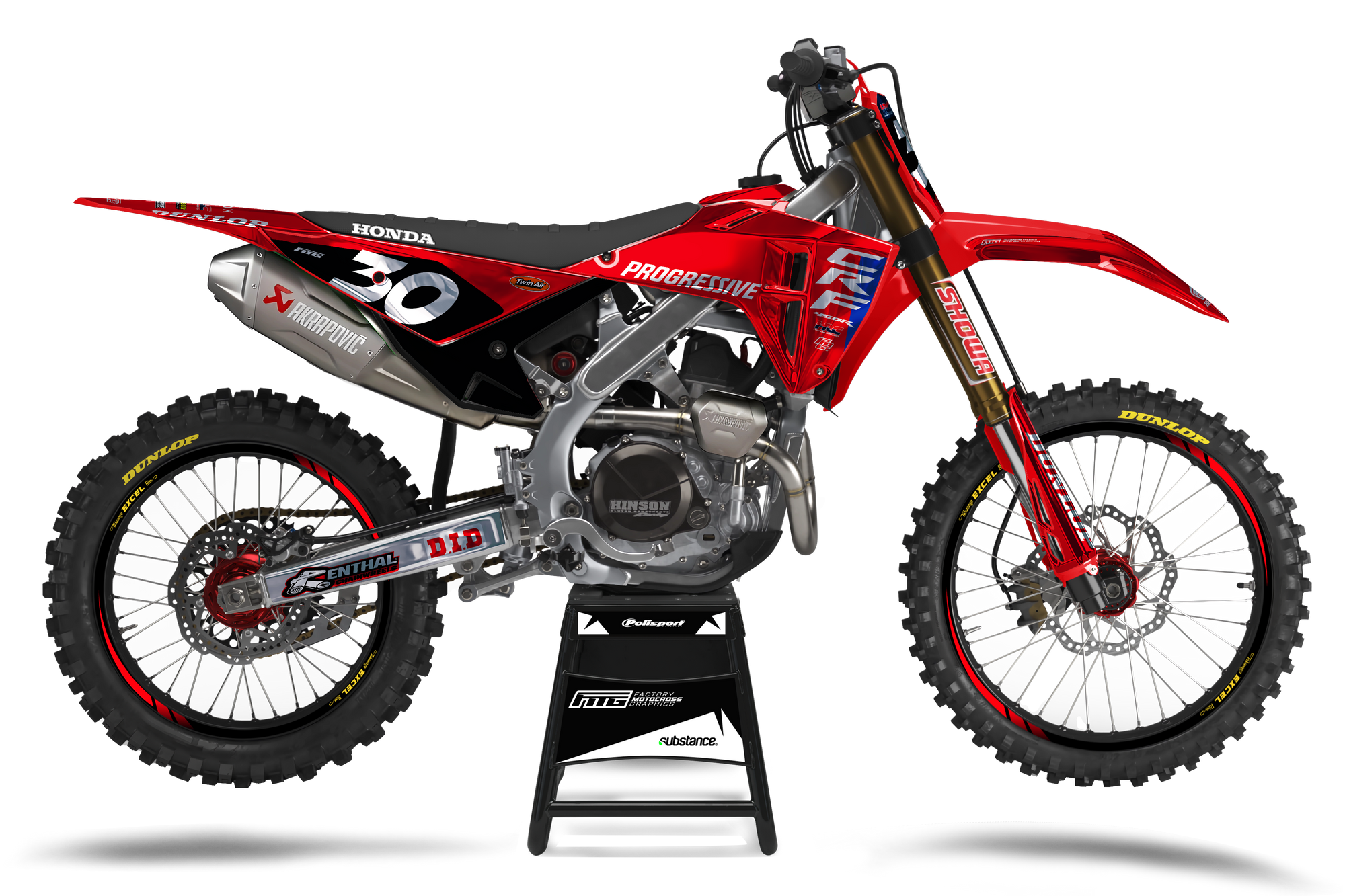 Progressive Honda Chrome CRF/CR Graphics Kit