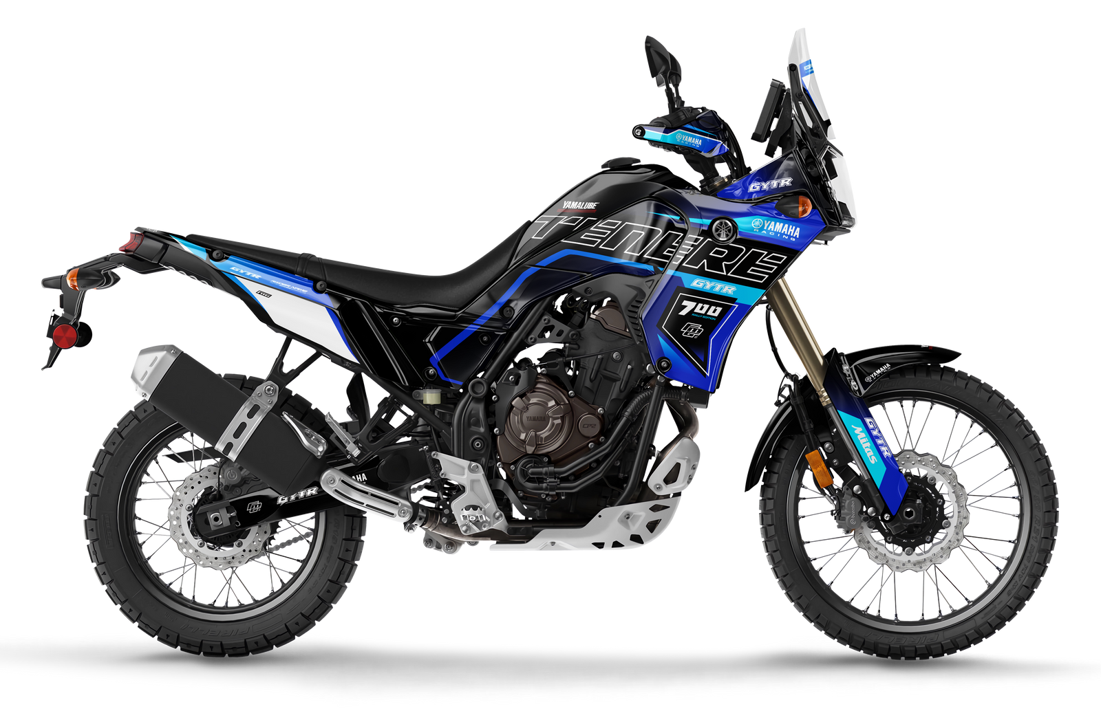 Yamaha Black & Blue Rally Graphics Tenere 700 Graphics Kit