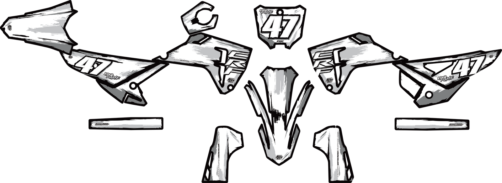 Honda 2025 TOON BLACK & WHITE GRAPHICS KIT.