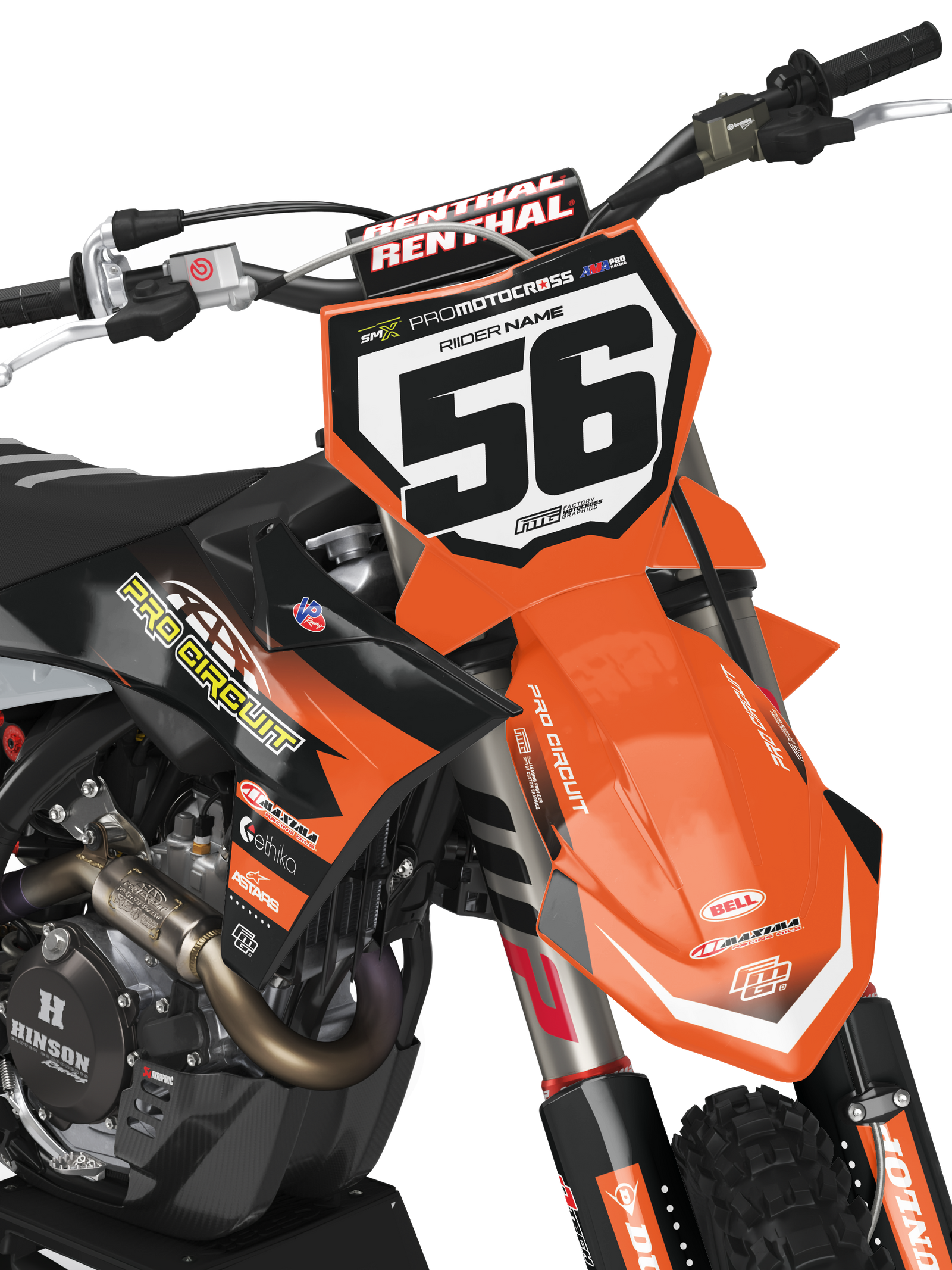 PROCIRCUIT  BLACK & Orange  TEAM GRAPHICS KIT.