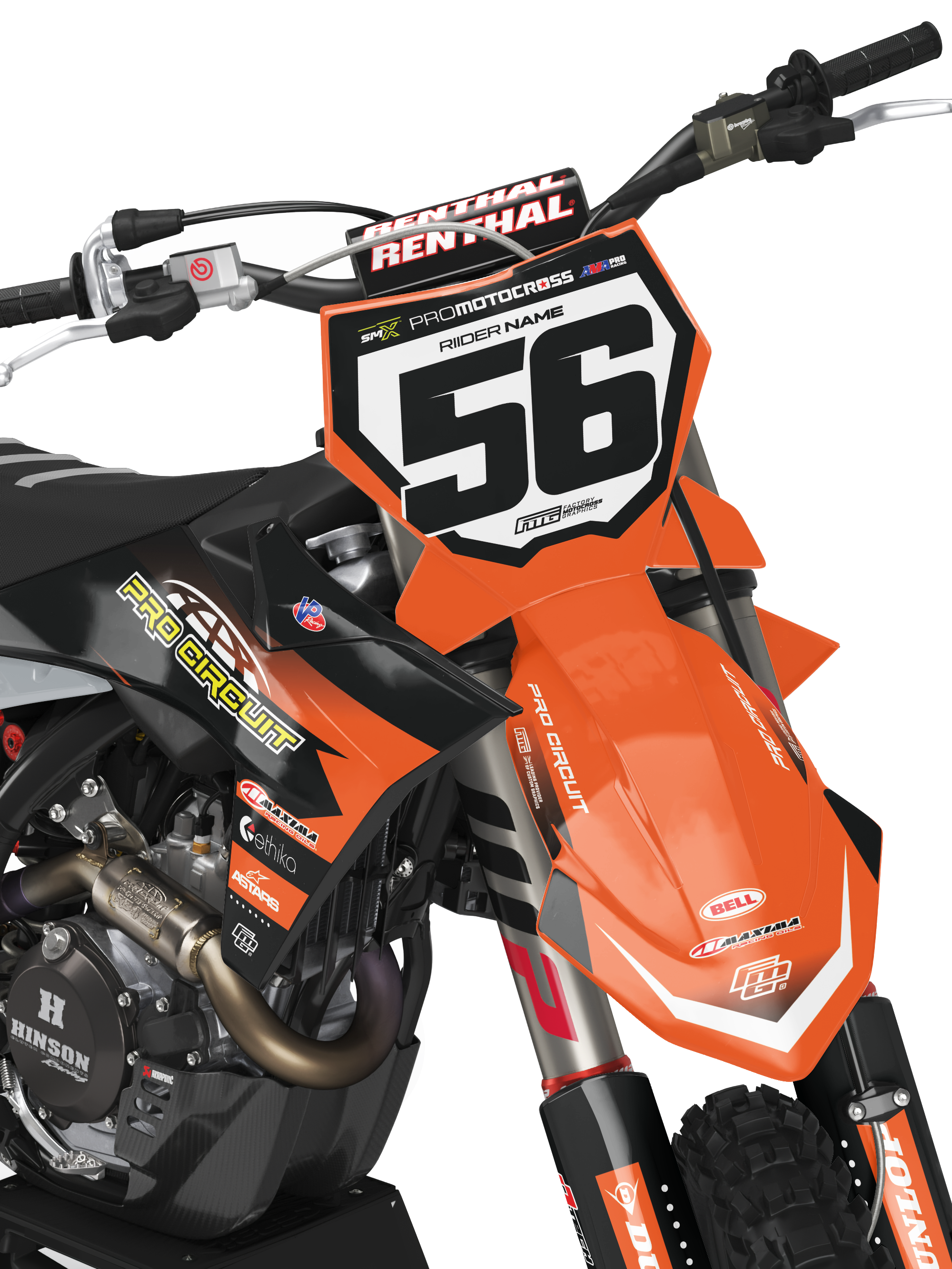 PROCIRCUIT  BLACK & Orange  TEAM GRAPHICS KIT.