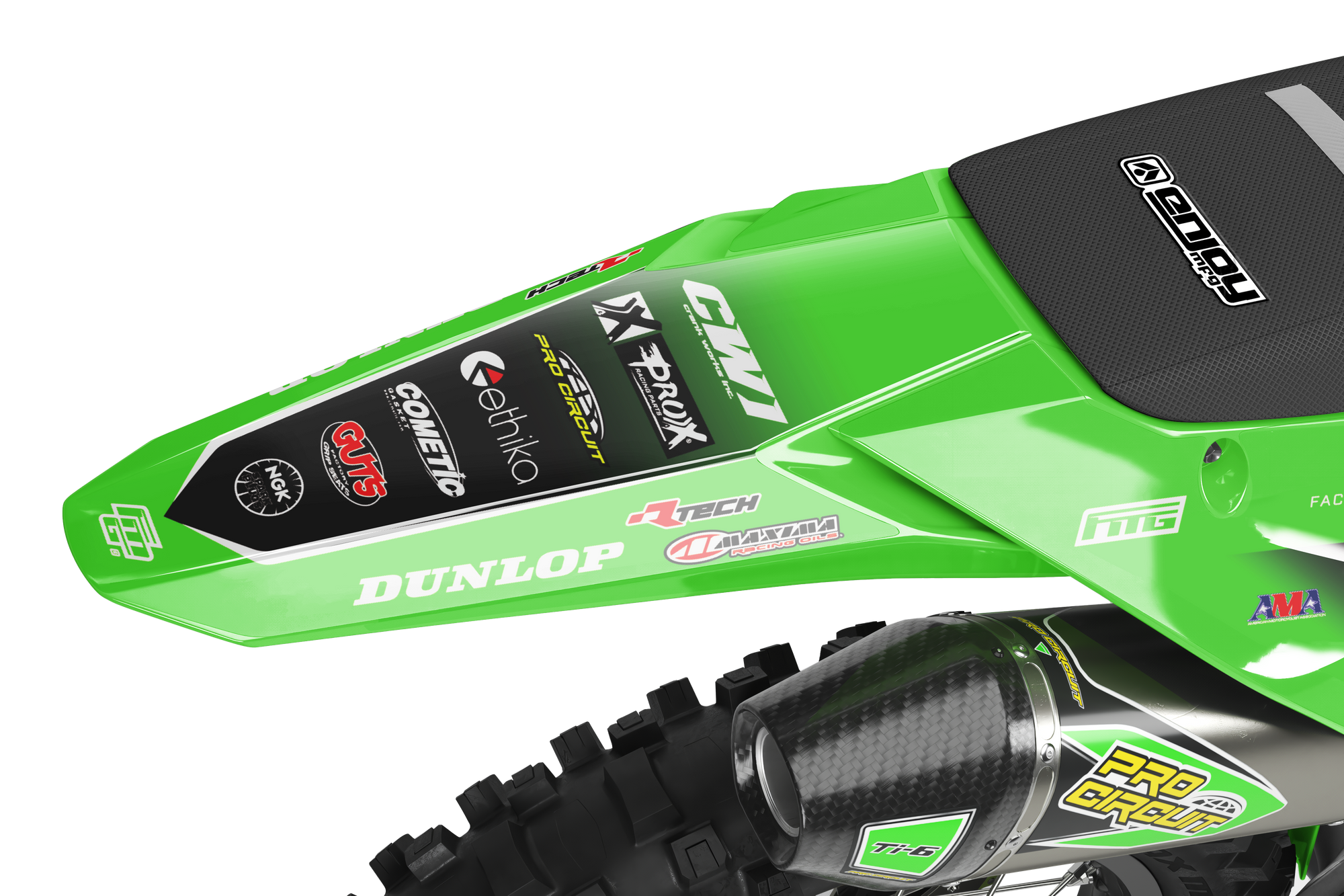 KAWASAKI KXF KX ProCircuit Green Team GRAPHICS KIT FACTORY MOTOCROSS GRAPHICS