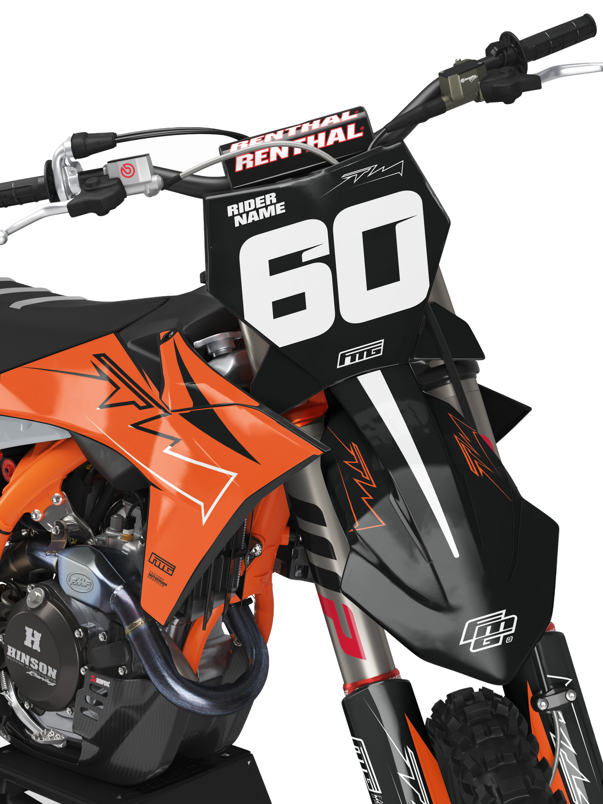 Fits KTM Arcanine Orange & Black Graphics Kit.