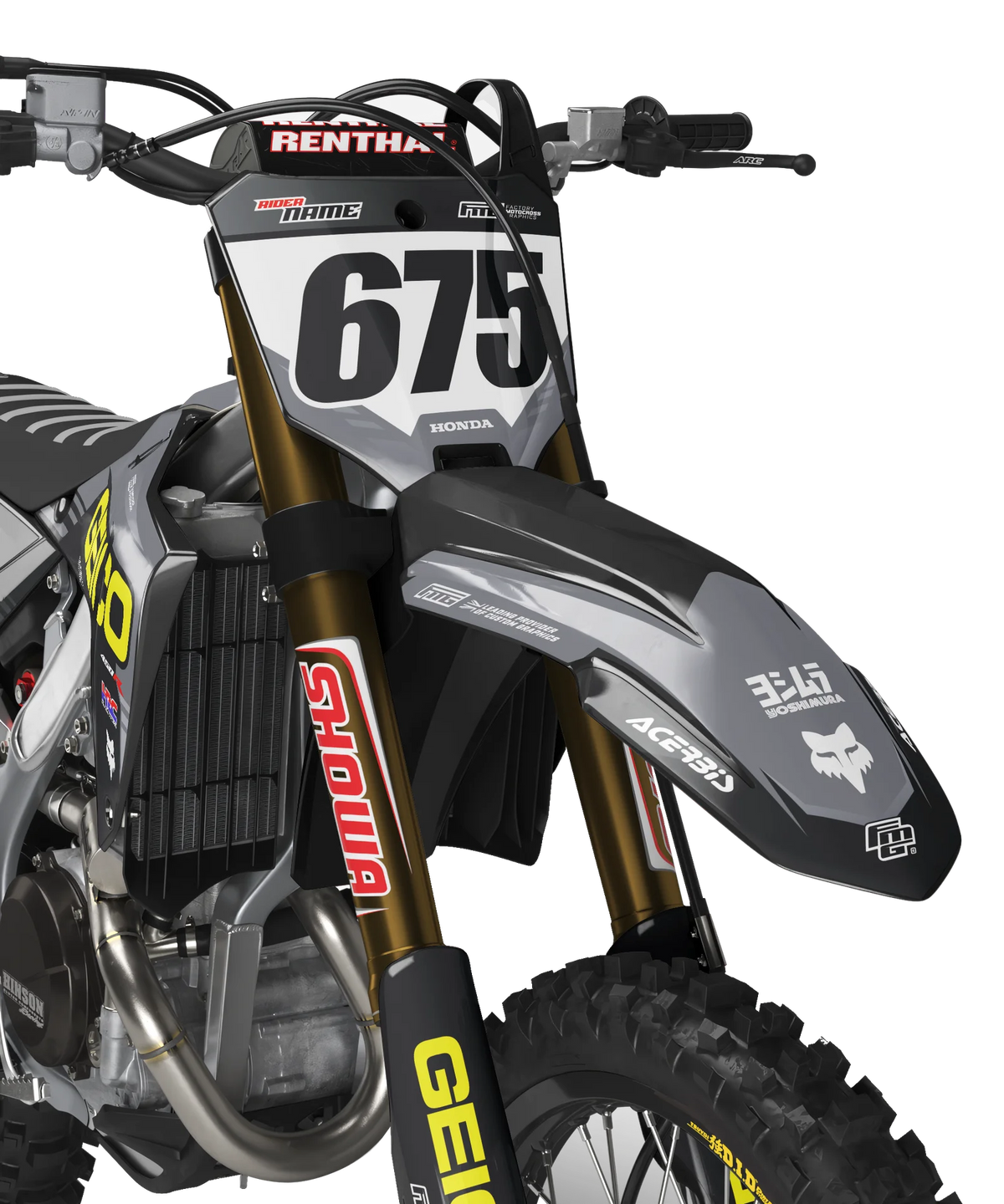Honda CRF/CR GEICO Grey FMG Graphics Kit