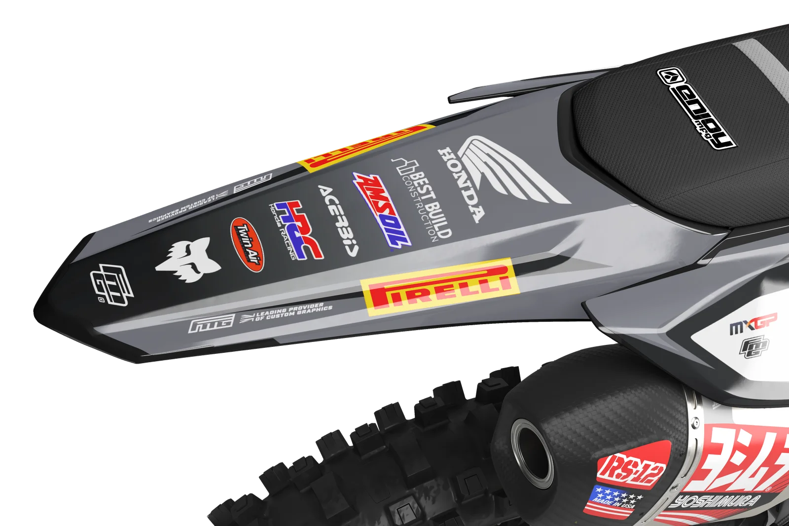 Honda CRF/CR GEICO Grey FMG Graphics Kit