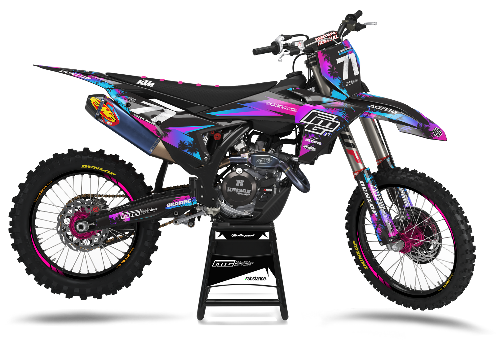 KTM SX / SXF Miami Vice Factory Graphics Kit