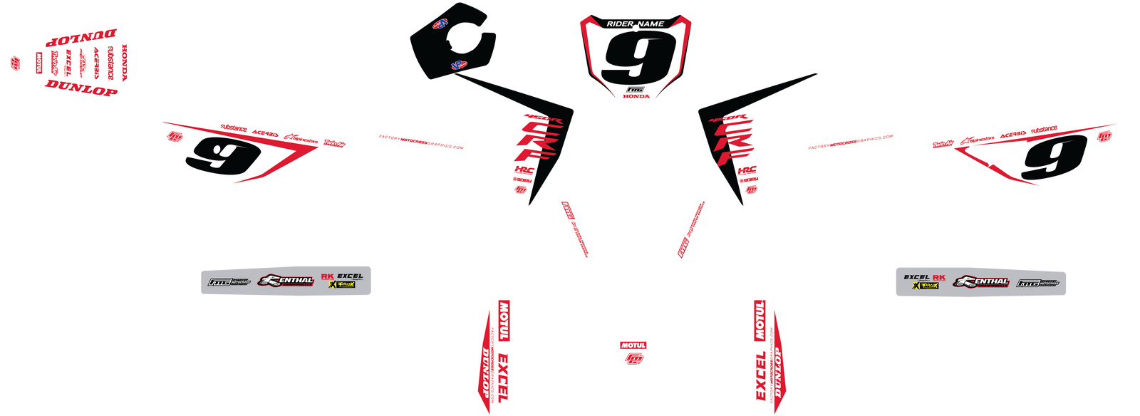 Honda 2025 Anniversary white Factory EDITION  GRAPHICS KIT.