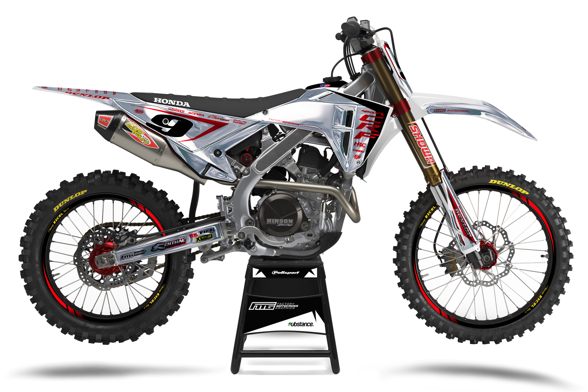 Honda 2025 Chrome Anniversary white Factory EDITION GRAPHICS KIT.