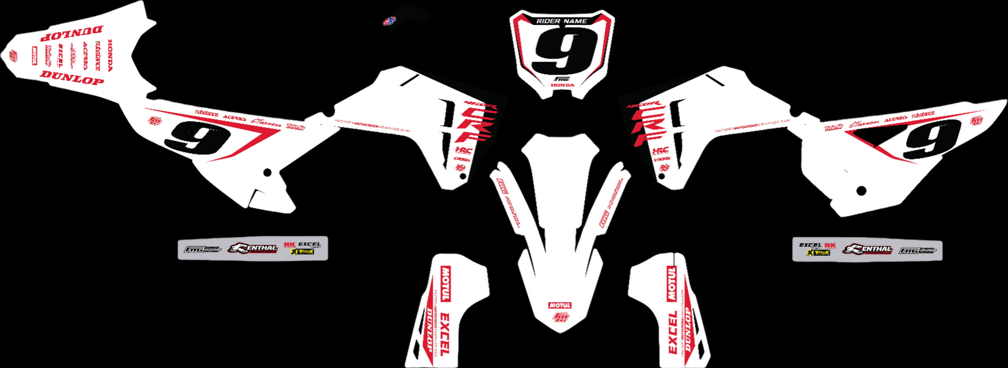 Honda 2025 Chrome Anniversary white Factory EDITION GRAPHICS KIT.