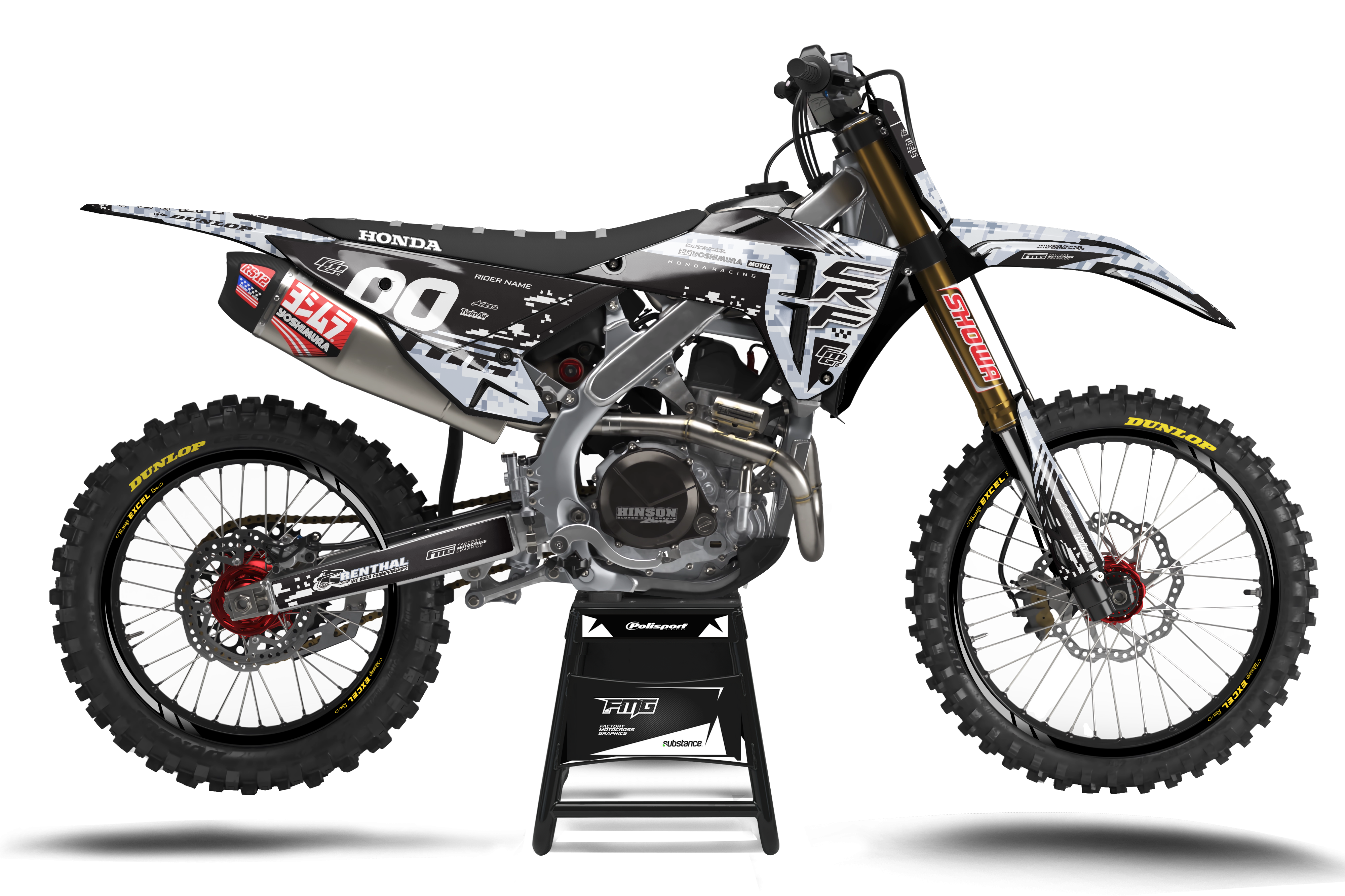 Honda CRF / CR Digital Camouflage Graphics Kit Factory Motocross Graphics