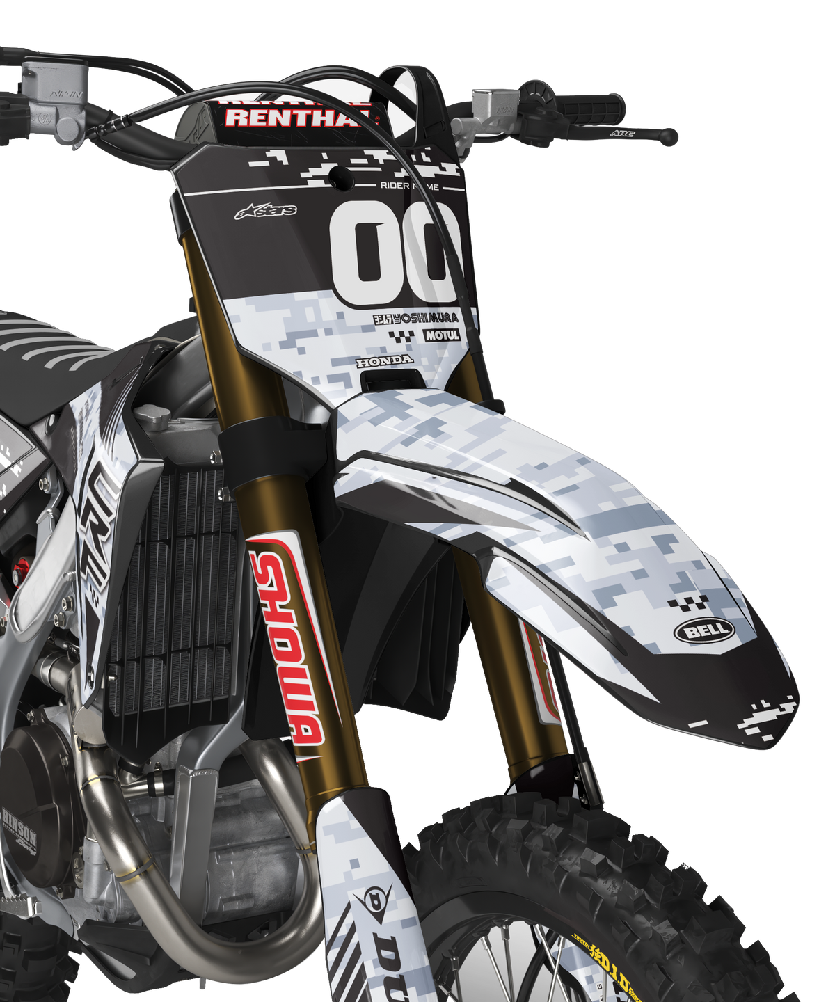 Kit graphique camouflage numérique Honda CRF / CR.