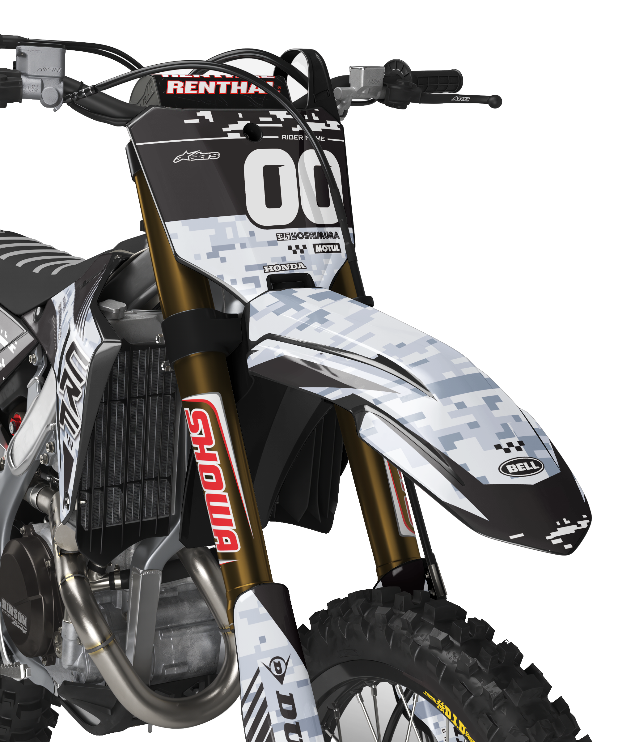 Honda CRF / CR Digital Camouflage Graphics Kit Factory Motocross Graphics