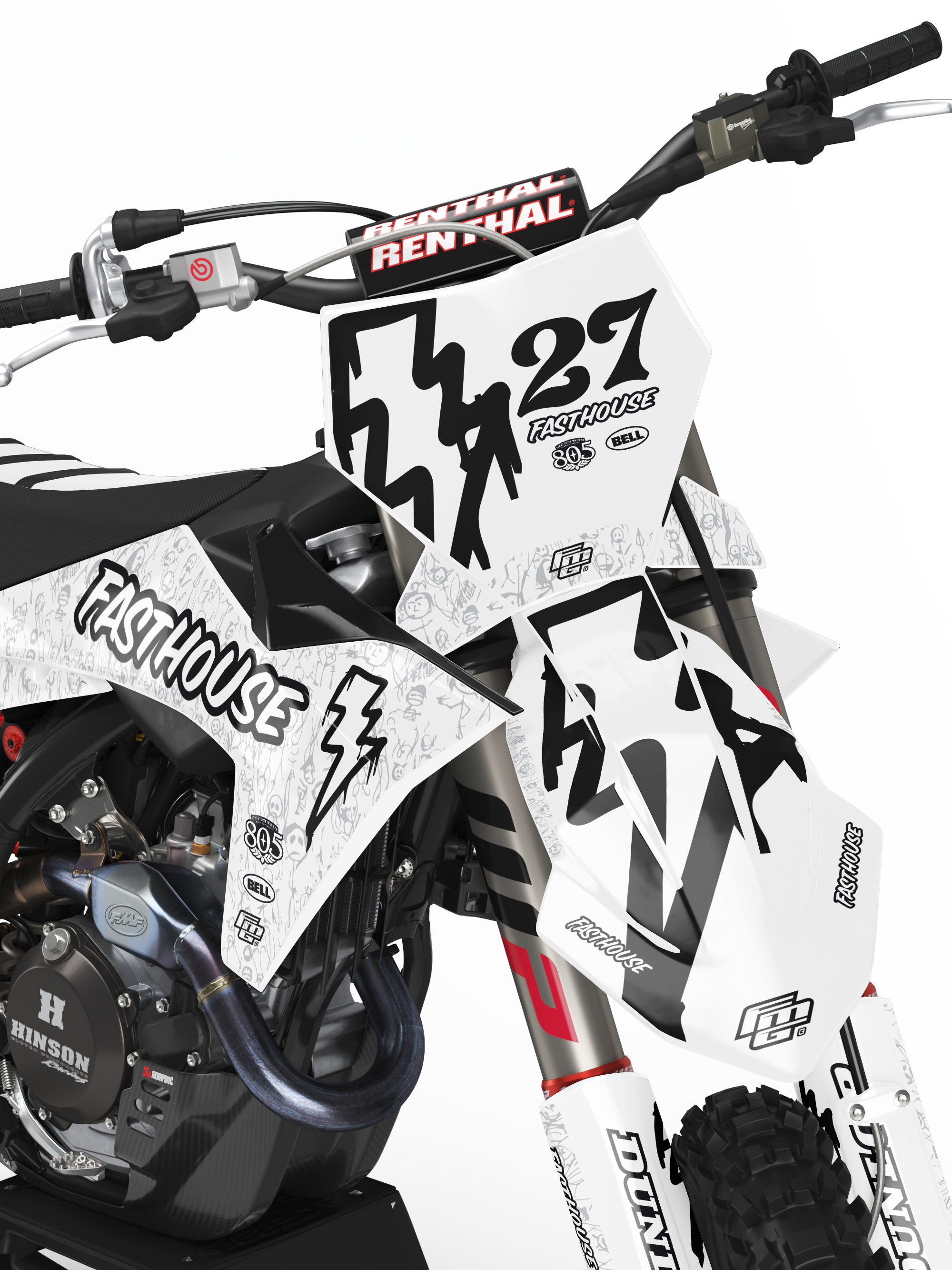 Fits KTM Fasthouse White Mayhem Factory Graphics Kit