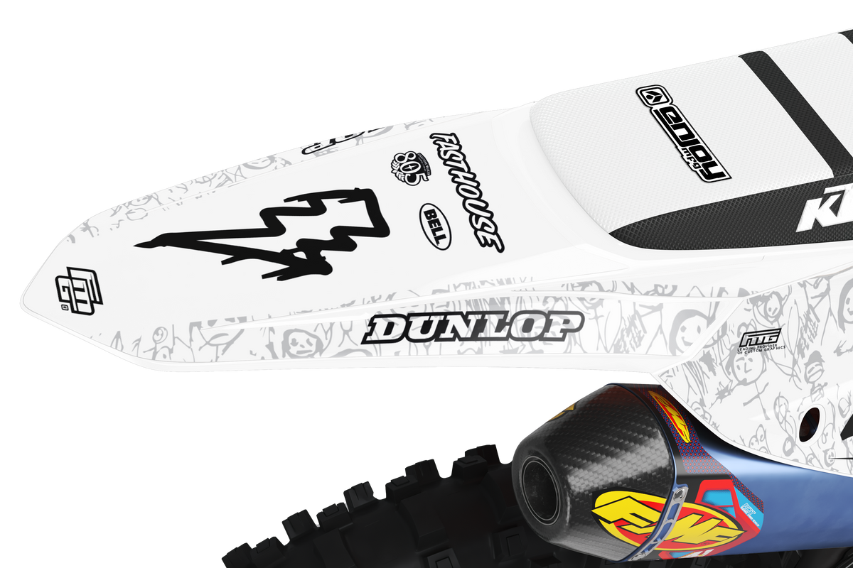 Fits KTM Fasthouse White Mayhem Factory Graphics Kit