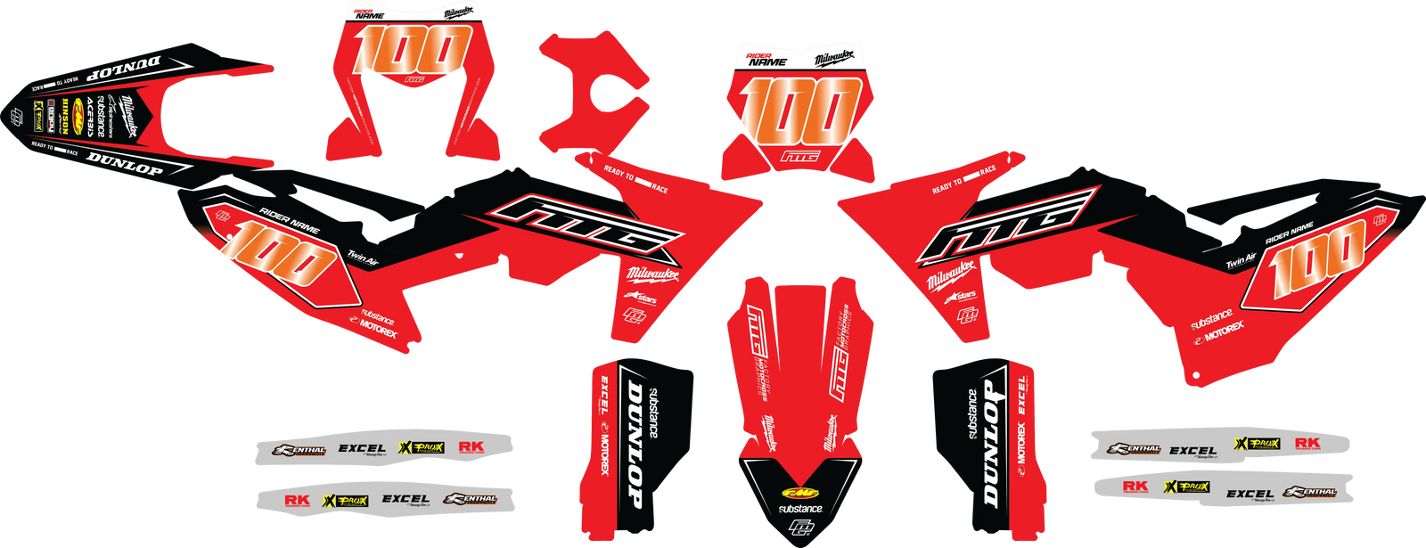 FMG Red Milwaukee TEAM GRAPHICS KIT.