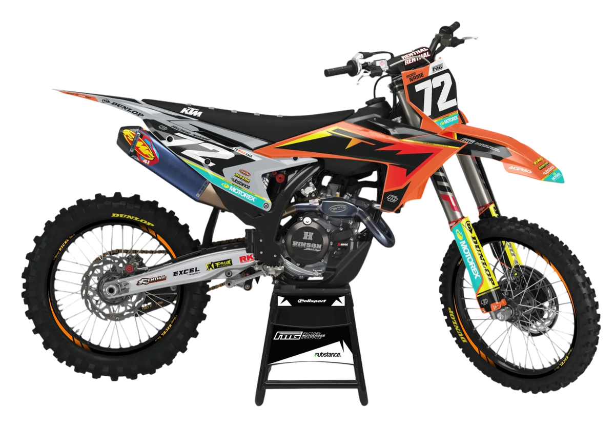 Fits KTMVelocity Grey Black &amp; Orange Graphics Kit