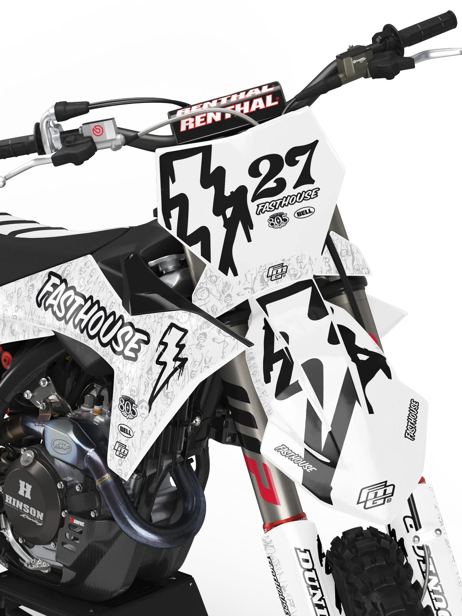 Fits KTM Fasthouse White Mayhem Factory Graphics Kit