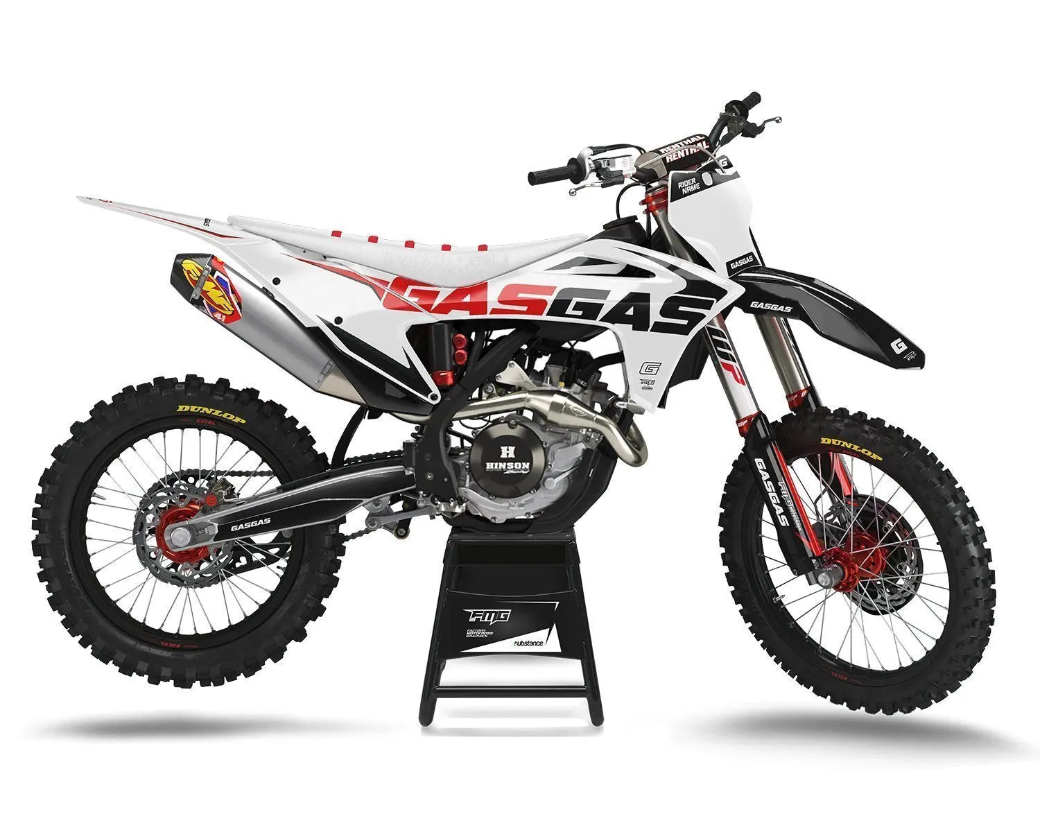 Gas Gas Carbon Strike White Graphics Kit