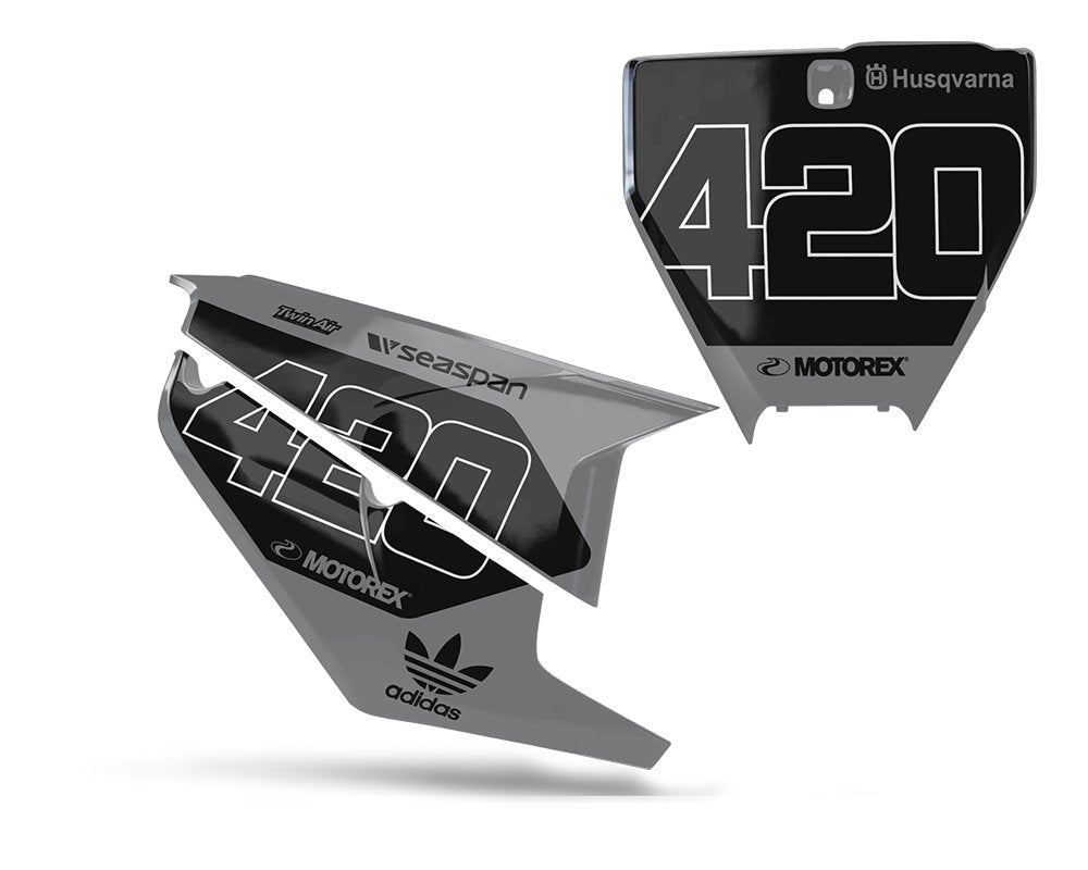 Husqvarna Grey Number Board Decals