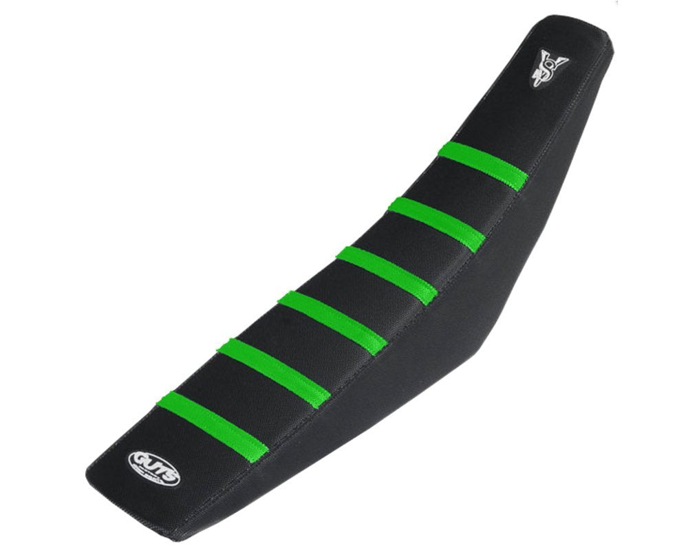 Guts Kawasaki Black Green Ribbed Seat Cover